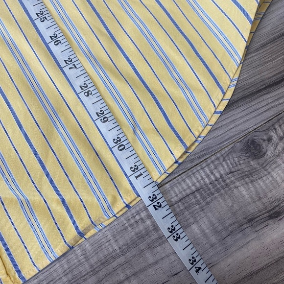 Polo Ralph Lauren Classic Fit Oxford Button Down Shirt Yellow Men 17 1/2 Strips - Picture 9 of 10